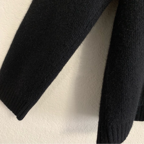 Vtg LRL Ralph Lauren Sweater Women 1X Wool Cashmere Shawl Collar Faux Wrap Black - Picture 7 of 15